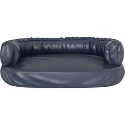 vidaXL ergonomisk hundeseng 60x42 skum og kunstlæder mørkeblå
