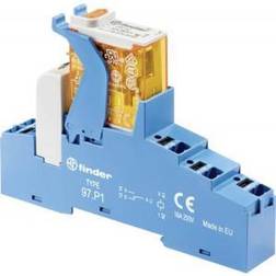 Finder Komplet relæ 8A 2C/O 230VAC led pushin