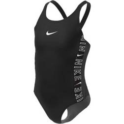 Nike Girls Logo Tape Fastback Swimsuit