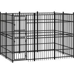 vidaXL Outdoor Dog Kennel Steel 5.53 mÂ²