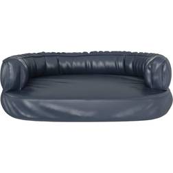 vidaXL Ergonomisk hundbädd mörkblå 75x53 konstläder