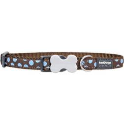 Red Dingo Halsbånd 20-32cm/12mm Brown Blue Spot