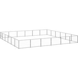 vidaXL hundeløbegård 36 m² sølvfarvet