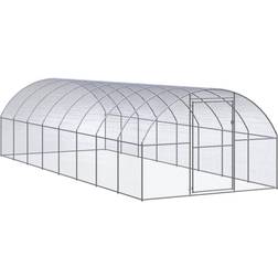 vidaXL Gallinero De Exterior De Acero Galvanizado 3x8x2 m