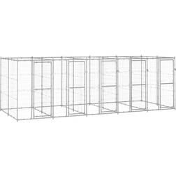 vidaXL Outdoor Dog Kennel Galvanised 12.1