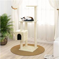 Be Basic Albero Per Gatti Con Tiragraffi In Sisal Crema 104 cm