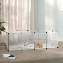 vidaXL Gabbia Per Piccoli Animali Trasparente 144x74x46.5 cm PP Acciaio