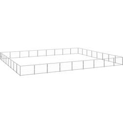 vidaXL Dog Kennel Silver 72 mÂ²