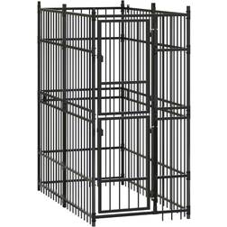 vidaXL Chenil D'extérieur Pour Chiens Acier 1.84 M²