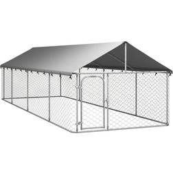vidaXL udendørs hundebur tag 600x200x150
