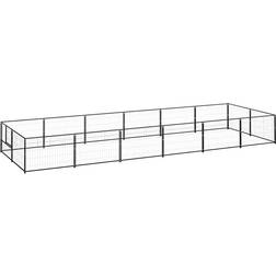 vidaXL Hundgård svart 12 m²