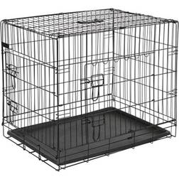 @Pet Caisse de Transport Pour Chien 107x70x77,5 cm Métal Noir Cage Panier