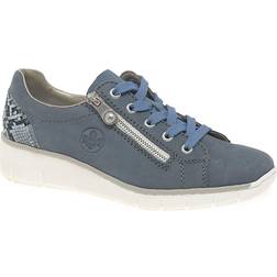 Rieker 53702-15 Boccizip Lace Denim Leather Womens Lacing Shoes