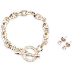 Swarovski Ensemble bracelet et boucles oreilles Jorla avec des cristaux Rose