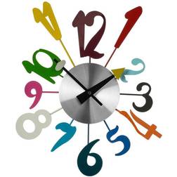 Premier Housewares Funky Numbers Wall Multi-Coloured Wall Clock