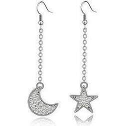 Swarovski Moon & Star Earrings - Silver/Transparent