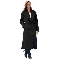 Jessica London Plus Women's Long Shawl Collar Coat in (Size W) Wool Winter Double Breasted Coat