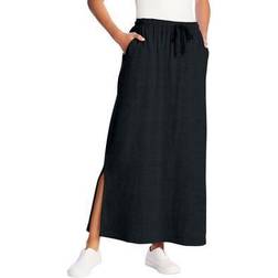 Woman Within Plus Women's Sport Knit Side-Slit Skirt in (Size 26/28)