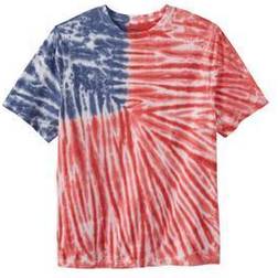 Men's Big & Tall Lightweight Tie-Dye Crewneck Tee by KingSize in American Flag Tie Dye (Size 8XL)