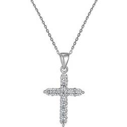 Freemans Cross Necklace - Silver/Transparent