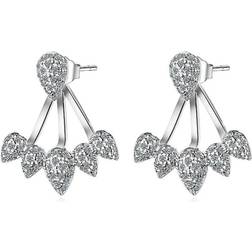 Solo Crystal Cluster Leaf Earrings