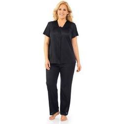 Exquisite Form Plus Women's Short Sleeve Pajama by Exquisite Form in Midnight (Size 1X)