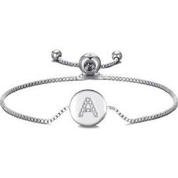 Philip Jones Initial Friendship Letter A Bracelet - Silver/Transparent