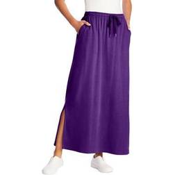 Woman Within Plus Women's Sport Knit Side-Slit Skirt in Orchid (Size 42/44)