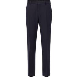 HUGO BOSS Genius Slim Fit Wool Trousers Dark Blue