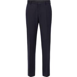 HUGO BOSS Slim Fit Wool Trousers - Dark Blue