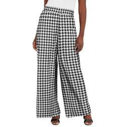 Jessica London Plus Women's Travel Knit Palazzo Pant in (Size 30/32) Wrinkle Resistant Pull-On Stretch Knit