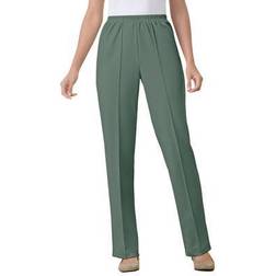 Woman Within Plus Women's Elastic-Waist Soft Knit Pant in Pine (Size WP)