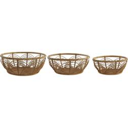 Dkd Home Decor "Korg set Rattan Tropiskt (42 x 42 x 16 cm) Korg