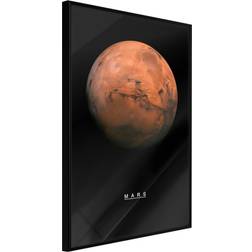 Artgeist med ramme The Solar System: Mars Guld med passepartout 20x30 Billede