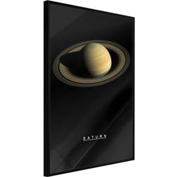 Artgeist med ramme The Solar System: Saturn Guld 20x30 Plakat