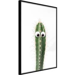 Artgeist Funny Cactus I Guld med passepartout Poster