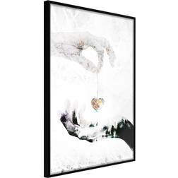 Artgeist med ramme Give Me Your Heart Sort med passepartout 40x60 Plakat