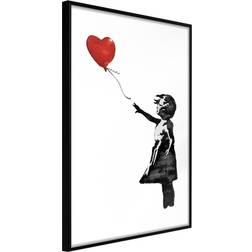 Artgeist med ramme Banksy: Girl with Balloon II Sort 40x60 Plakat