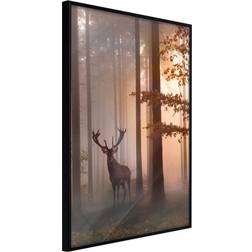 Artgeist med ramme Forest Seclusion Sort med passepartout 30x45 Plakat