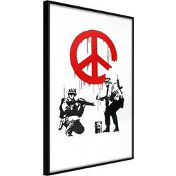 Artgeist Banksy: CND Soldiers I Svart med passepartout Poster