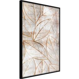 Artgeist med ramme Copper Leaves Guld med passepartout 20x30 Plakat