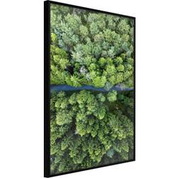 Artgeist med ramme Forest from a Bird's Eye View Guld med passepartout 40x60 Plakat