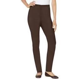 Woman Within Plus Women's Fineline Denim Jegging in Chocolate (Size WP)