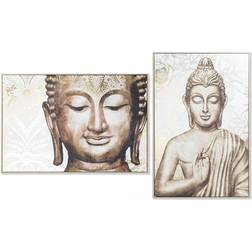 Dkd Home Decor Painting Buddha Oriental (83 x 4,5 x 122,5 cm) (2 Units) Framed Art