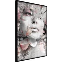 Artgeist med ramme Lady in the Flowers Sort med passepartout 40x60 Plakat