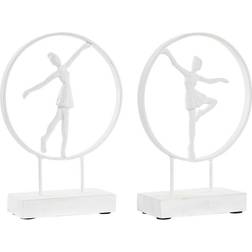 Dkd Home Decor Dekorativ Ballerina Aluminium Hvid Mangotræ Moderne (23 x 9 x 33 cm) (2 enheder) Dekorationsfigur