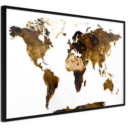 Artgeist med ramme Our World Guld med passepartout 45x30 Billede