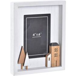 Dkd Home Decor "Fotoram Glas Trä Brun Vit Hus (17 x 3,5 x 22 cm) Ram