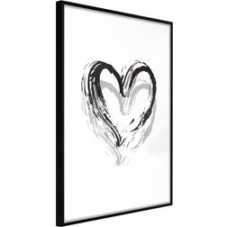 Artgeist med ramme Painted Declaration of Love Sort 20x30 Plakat