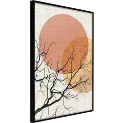 Artgeist med ramme Gloomy Tree Sort med passepartout 20x30 Billede